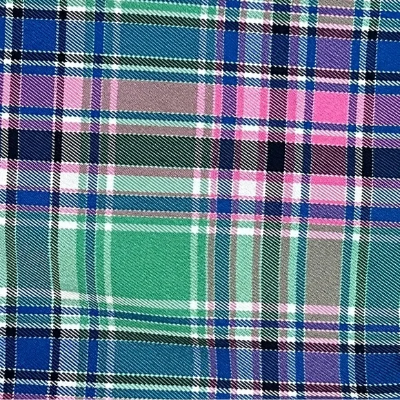 NWT- Lady Hogan Green Pink Blue Plaid Golf Athletic Shorts Sz 2 - Picture 3 of 5